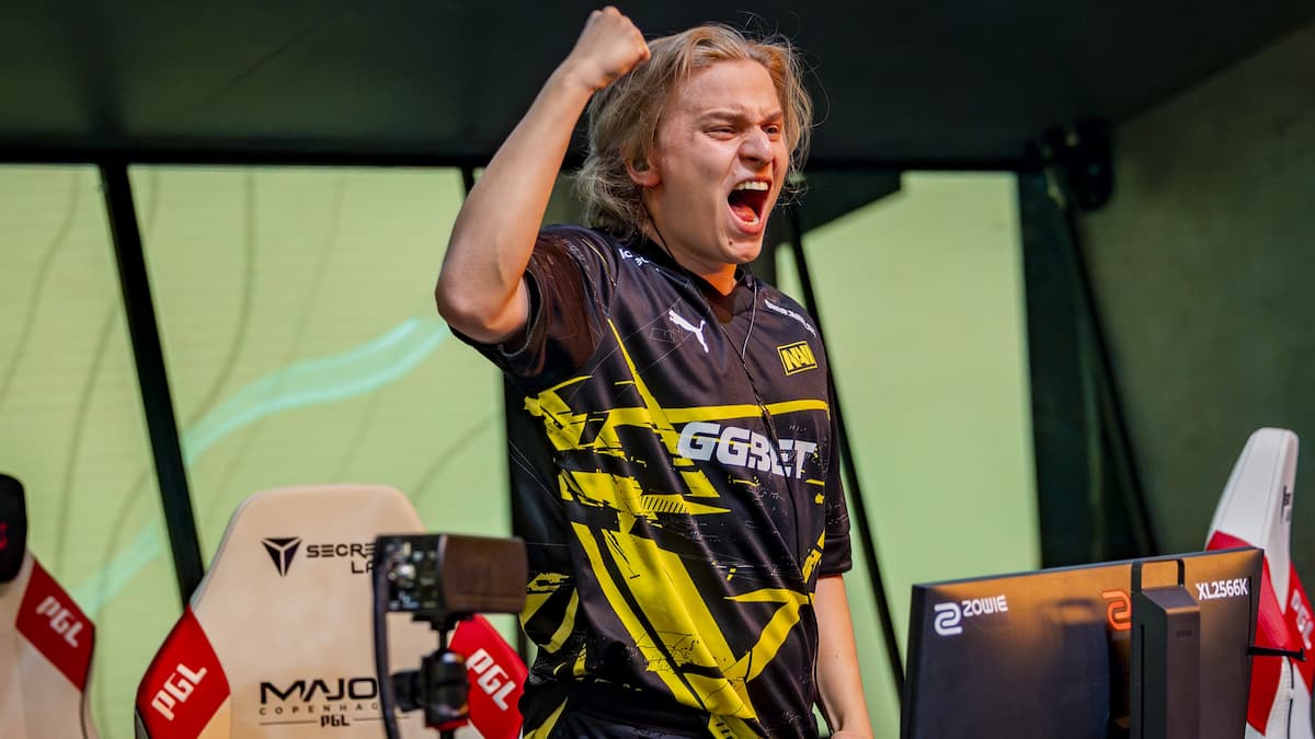 Aleksib celebrating winning a match at the PGL Copenhagen CS2 Major.